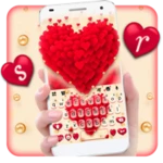 red valentine hearts android application logo